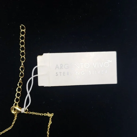 Argento Vivo Sterling/Gold Plated Butterfly Medallion Necklace - Picture 3 of 4